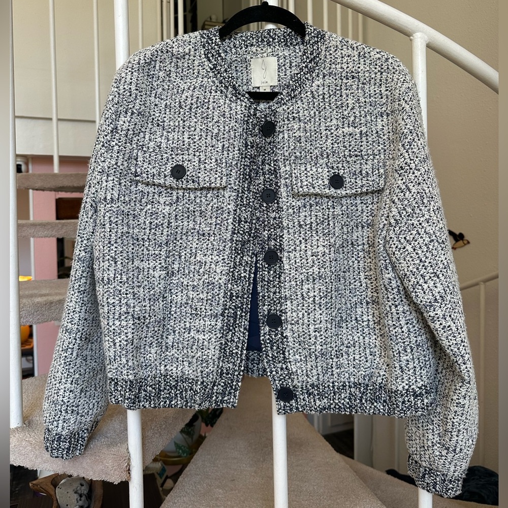 Joie Tweed Bomber Jacket Size M